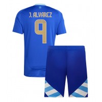 Stroje piłkarskie Argentyna Julian Alvarez #9 Koszulka Wyjazdowej dla dzieci Copa America 2024 Krótki Rękaw (+ szorty)